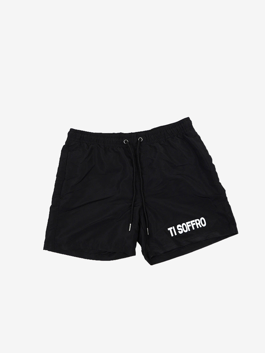 Costume Uomo "TI SOFFRO" Nero con Scritta Fluo