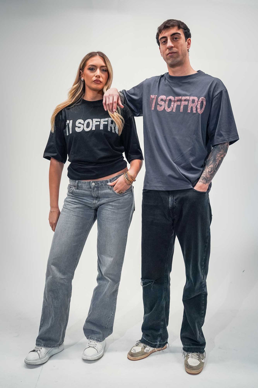 T-Shirt "Ti soffro" - Scritta Brillantinata