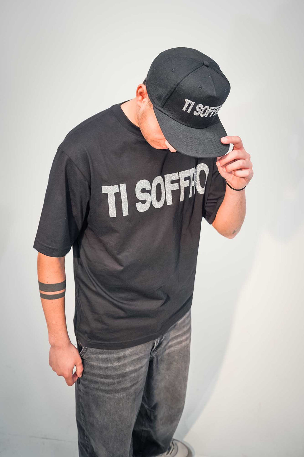 T-Shirt "Ti soffro" - Scritta Brillantinata