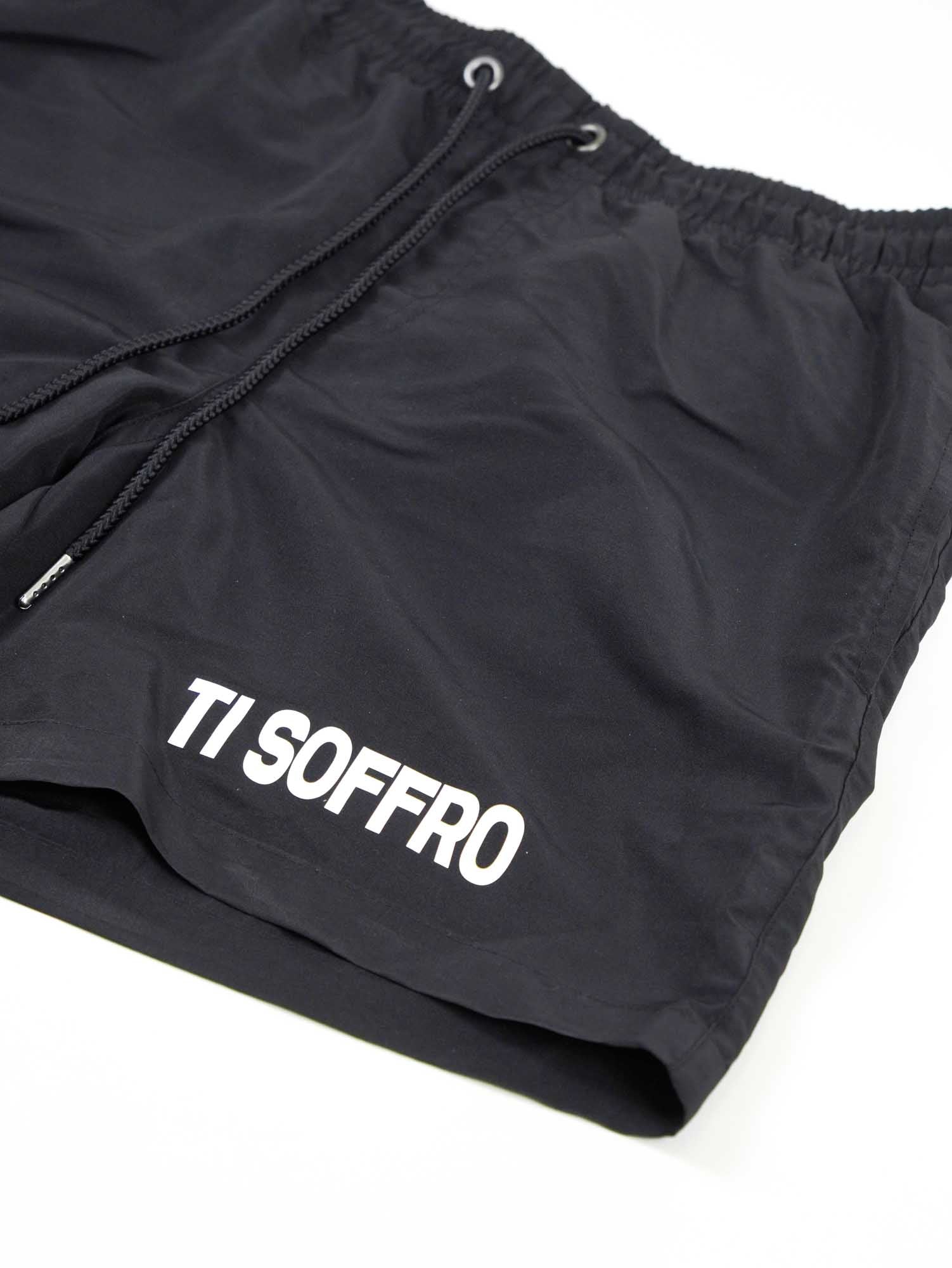Costume Uomo "TI SOFFRO" Nero con Scritta Fluo
