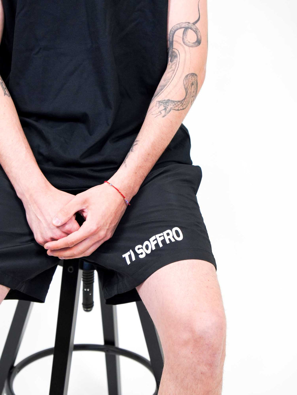 Costume Uomo "TI SOFFRO" Nero con Scritta Fluo