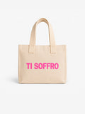 Shopper Donna "TI SOFFRO" in Tela Scritta Rosa